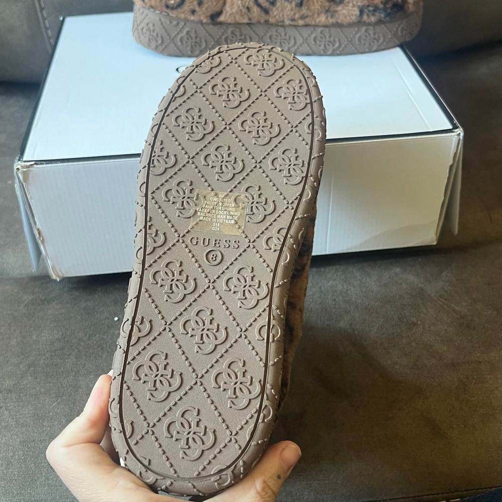GUESS Women's Tan Faux Fur Ankle Booties - Picture 3 of 5